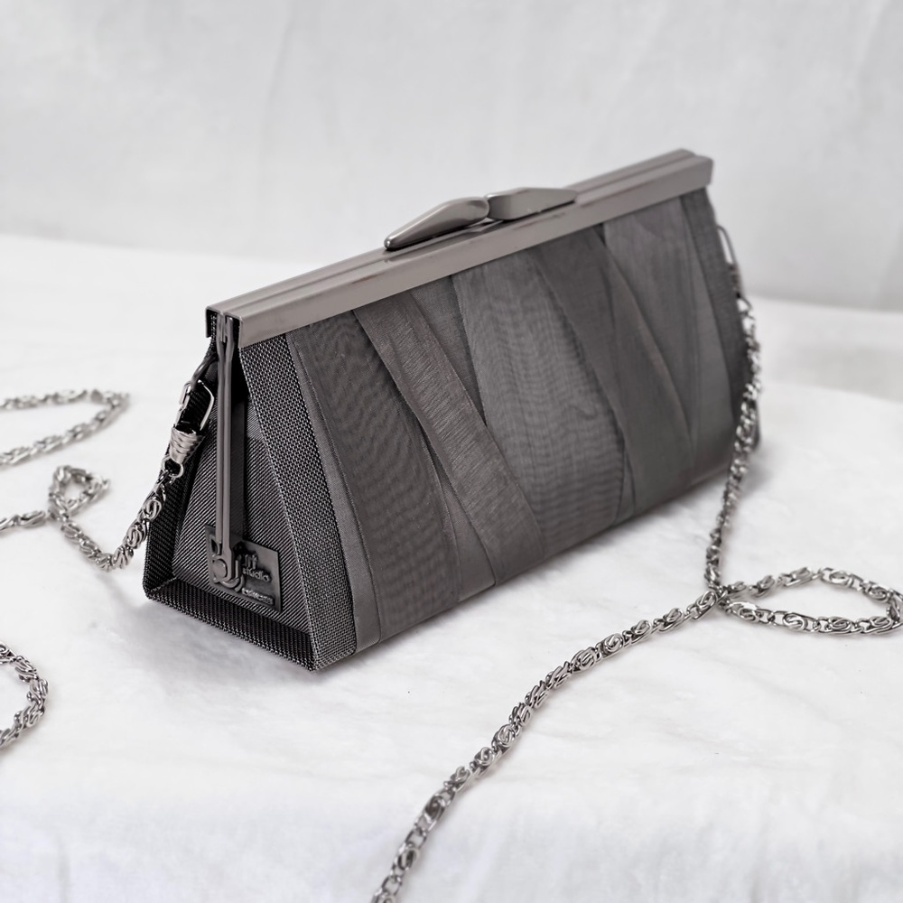 Bo’s Art Studio Stainless Steel Mesh Evening Clutch Chain Formal Wedding Bag